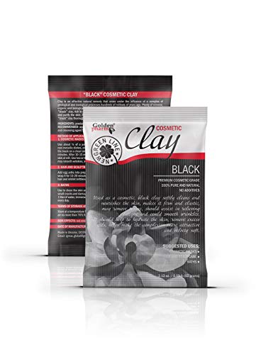 White Kaolin Clay Powder for Face and Body with Natural Additives (6 pack, black (with activated carbon))