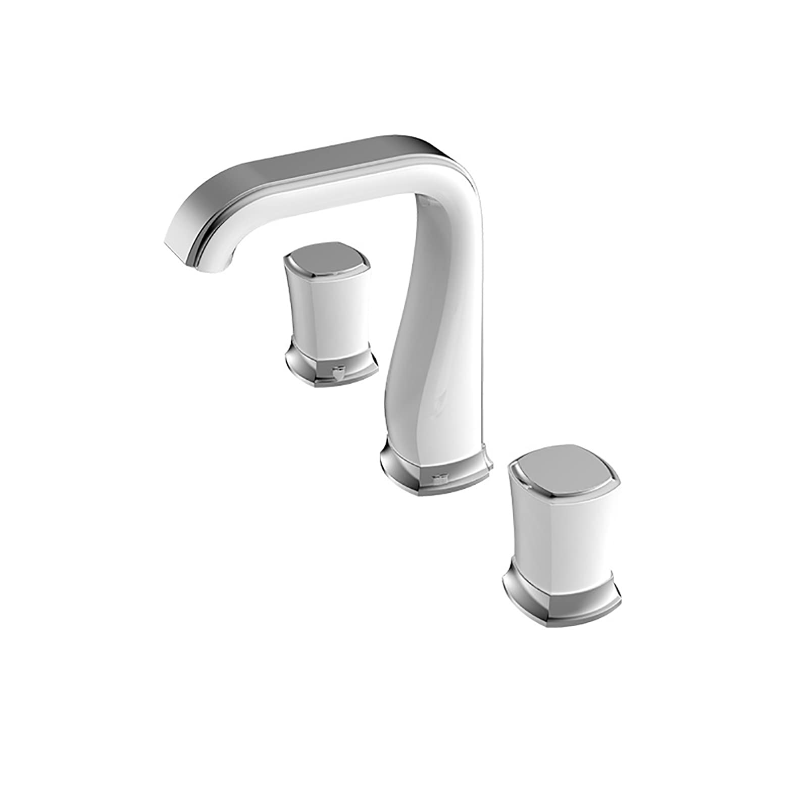 VDOQTLJT Bathroom Faucet Brass Sink 2 Handle Basin Mixer Tap 3 Holes Hot and Cold Water Lavatory Aerator ORB(White+Chrome)