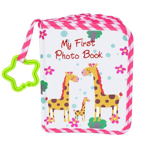 Álbum de fotos para bebé me mory Book de 5.5 x 7 pulgadas, de tela suave, libro de fotos in fant, jirafa, familia MY FI RST, primer libro de fotos y coleccionista de fotos de bebé
