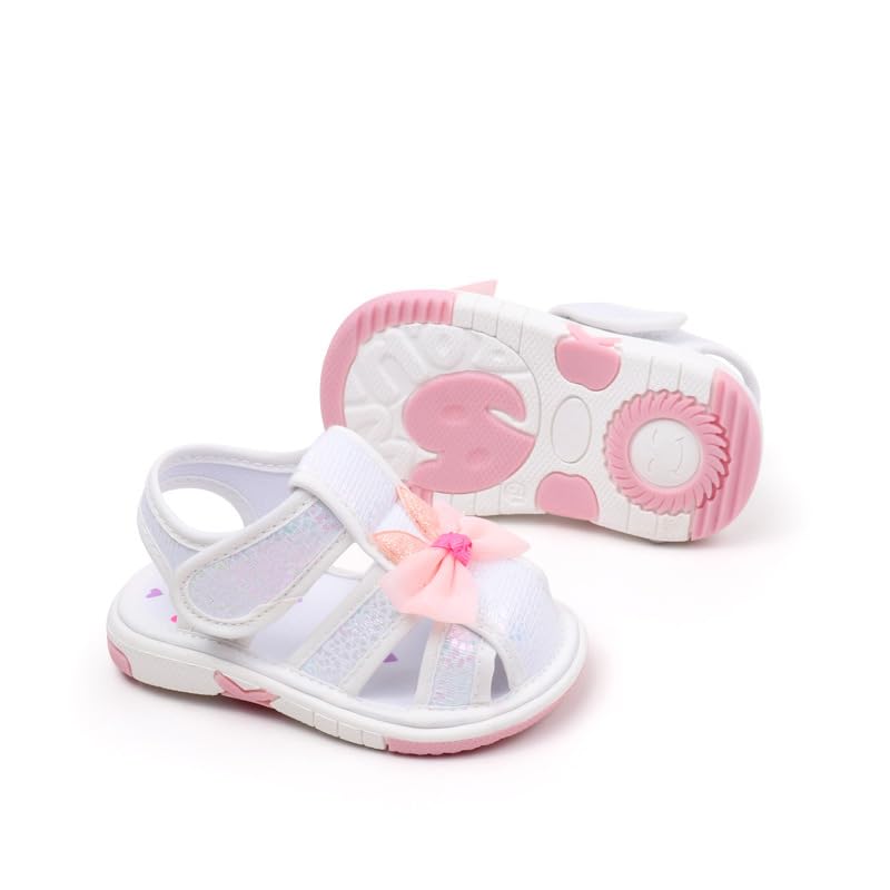 Baby Girls Squeaky Sandals Infant Premium Rubber Sole Closed-Toe Non-Slip Shoes Toddler Girl Soft First Walkers Shoes3