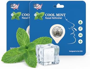 Peppermint Nose Clip Inhaler | Instant Refresh for Driving Fatigue, Work Slumps & Sports Energy Boost, Relieves Stress, Supports Nasal Comfort, Helps Block Bad Odors(2 Pack)