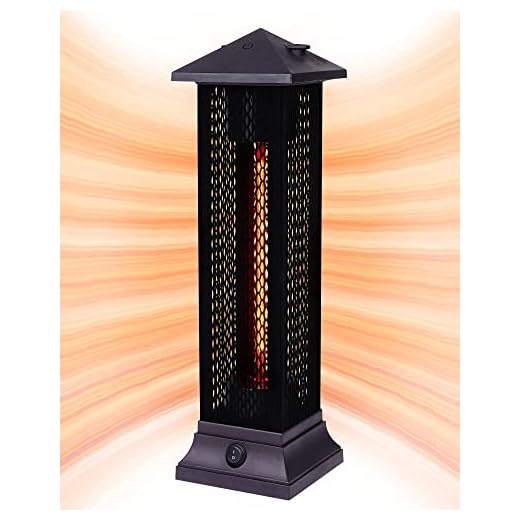 Star Patio Electric Patio Heater, Outdoor Heater, 1200W Freestanding Infrared Heater with Matte Black Finished, Tip-Over Protection, Silent Heating, IP55 Outdoor Patio Heaters, STP1299-RMHD-S
