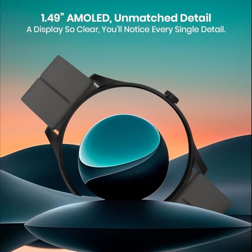 Image of GameSir Glavito Round Dial Smartwatch with 1.49 inch AMOLED Display, 100+ Sports Modes, IP67, Bluetooth Calling, Crown Control, Health Tracking, 100+ Watch Faces, Men & Women (Magnetic Dark Grey)