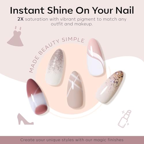 Image of modelones Gel Nail Polish Set 6 Colors Fall Winter White Nude Brown Gel Polish Maroon Burgundy Red Champagne Gold Silver Tan Nail Art Design Kit Basic Soak Off Manicure Salon DIY Gift for Women Girls