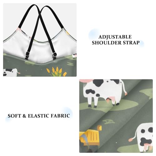 Cow Pattern Girls One Piece Swimsuits Summer Quick Dry Beach Bathing Suit4