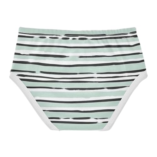 Girls' Underwear for Daily Wear Organic Underwear for Toddler Girls Mint Green Striped in Sizes 2T,3T, 4T, 5T, 6Y and 8Y2