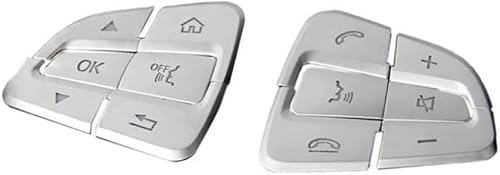 CHEYINGCHIDIY Adhesivo decorativo plateado para volante de automóvil, compatible con Mercedes Benz C V GLC Clase W205 X205 X253 (modelo OK)