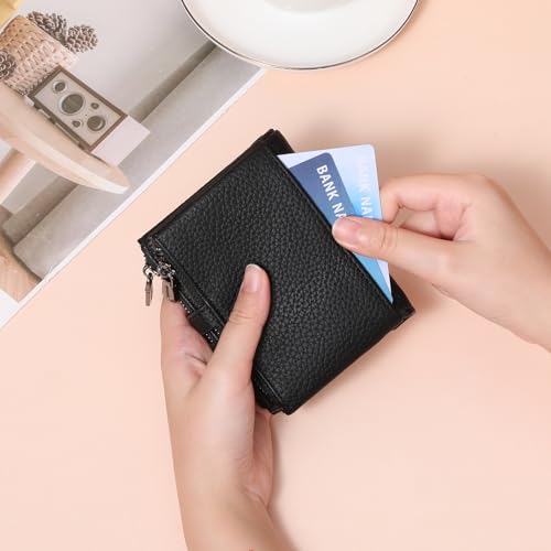 Image of Small Wallet for Women Card Holder with Double Zipper Pockets