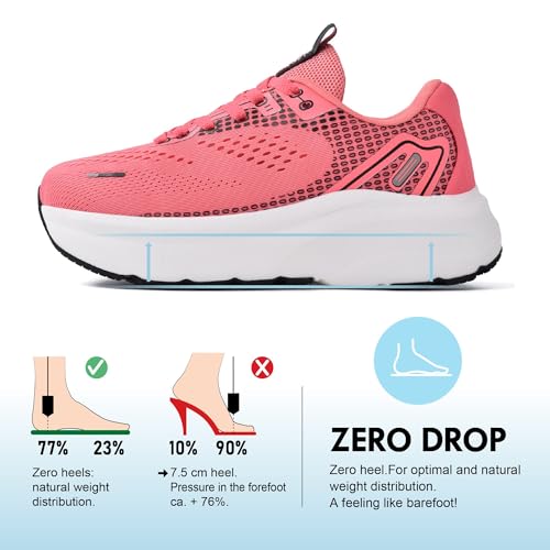 Image of JACKSHIBO Wide Toe Box Shoes Women Arch Support Zero Drop Wide Sneakers | Orthopedic, Plantar Fasciitis, Running, Walking, Athletic, Tennis, Gym, Workout, Supportive, Width, Cushion, Thick Sole