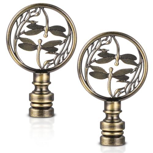 Hariendny 608000_1_EYYVEVNI 2 Packs Lamp Finial Cap Knob, Double Dragonflies Lamp Finial, Oriental Lamp Finial For Lamp Shade Top, Antique Bronze Decorative Finial, Asian Lamp Decoration cover