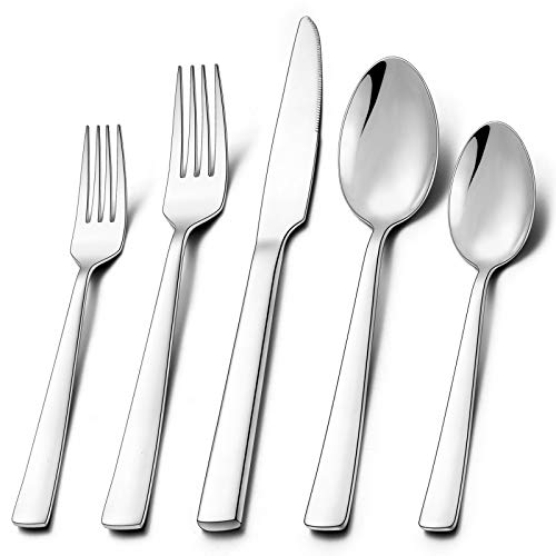 Silverware Set, Umite Chef 40-Piece Stainless Steel Flatware Set Cutlery Set for 8, Fork Spoon Knife Set Eating Utensils Tableware Set for Kitchens, Dishwasher Safe