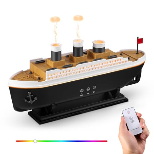 Titanic Humidifier Rain Cloud Humidifier with Remote Control Aromatherapy Diffuser Steam Humidifier 7 Light 2 Mid Mode Humidifier for Bedroom