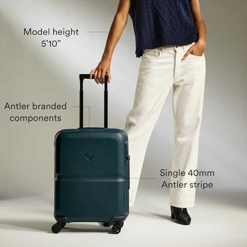 ANTLER - Single Stripe Hard Shell Cabin Suitcase, 55x40x20cm 39L, Lightweight, 4 Spinner Wheels - Adjustable Handle, Carry On Luggage Approved by easyjet, Ryanair & British Airways, TSA Lock - Indigo - Image 5