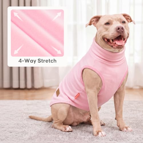 Image of KYEESE 2Pack Dog Sweater for Large Dog Fleece Sweatshirt Coat, Pink Leopard