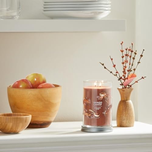 Image of Yankee Candle Signature Large Tumbler Candle, Cinnamon Stick, Scented Candle, 20 oz, 2-Wick, Premium Plant Wax Blend, Over 60 Hours Burn Time