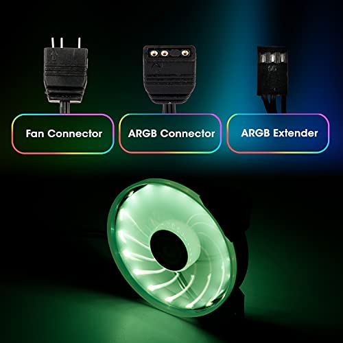 Image of (Renewed) ZEBRONICS ZEB-PGF520C 120mmx3 Premium Chassis ARGB Fans Combo Kit with RGB Controller, Remote, 35CFM Airflow, RGB Sync, Hydro Bearing, 18 LED Fans, ARGB Extender and Dual 3 Pin Connector.