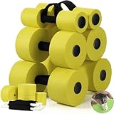 Soulchen Pool Exercise Equipment Water Dumbbells Pool Resistance Aerobic Weights EVA Foam Dumbbell with Handle Strip for Aqua Therapy Water Aerobics Weight Loss Fitness(Olive Green,Mixed)