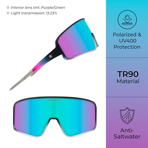 NEVEN 23 Men’s Polarized Sunglasses - UV Protection Wrap Around Glasses - Bold Sports Sunglasses for Athletes, Coaches3