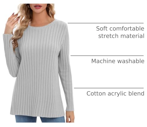 Image of Urban CoCo Women's Lightweight Crewneck Pullover Sweaters Long Sleeve Fall Knitted Sweater Tops