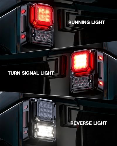 Image of DOT Approved Dark Smoke LED Tail Lights with 40W Super Bright Reverse Light Compatible with 2007-2017 Jeep Wrangler JK JKU 2 Door / 4 Door, EMC Build-in