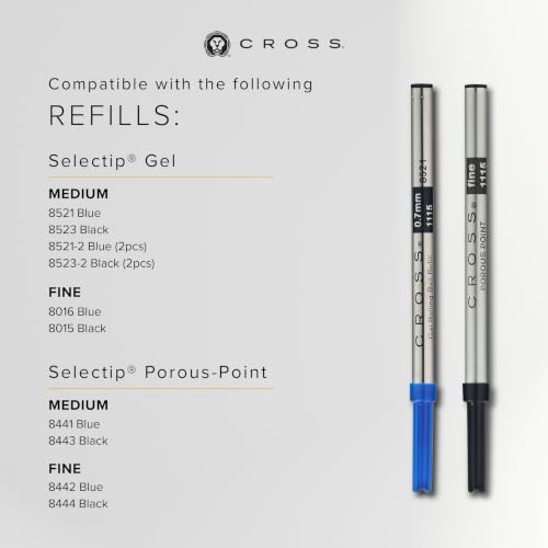 Image of Cross Bailey Black Refillable Rollerball Pen - Medium Point, Black Ink, Presented in a Premium Gift Box