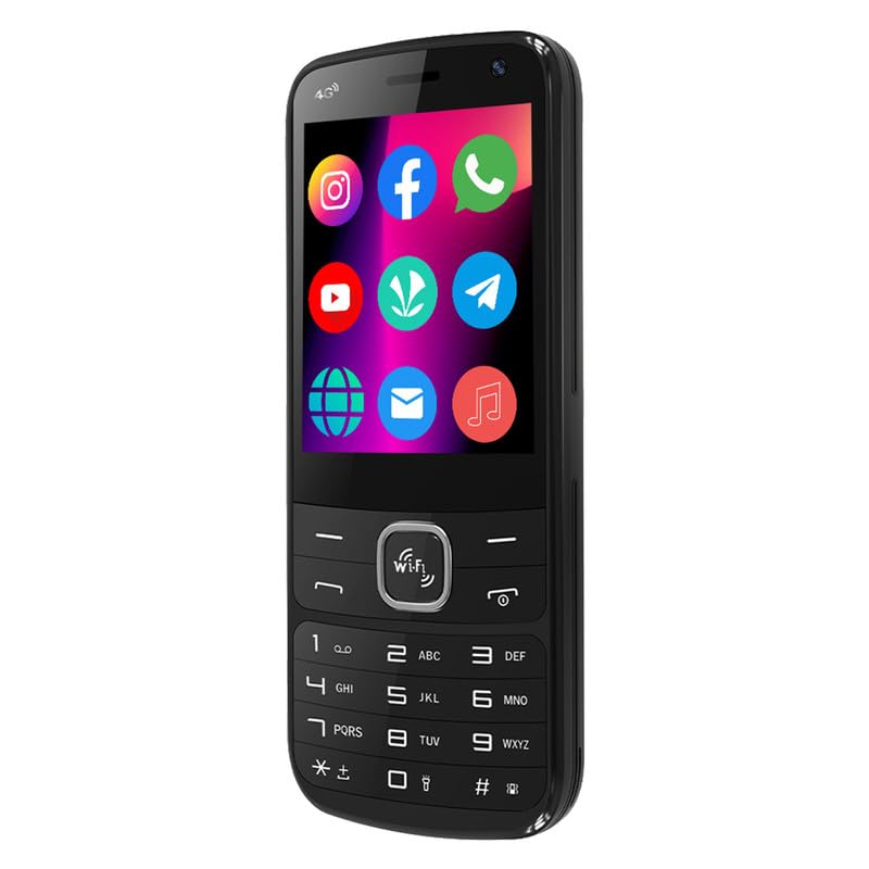 Image of IKALL K333 4G Touch & Type Android Keypad Mobile | WiFi & 4G Sim Support | 2.8 Inch HD+ Display, 2GB Ram 16GB Storage | 11 Pre-Installed including WhatsApp, Facebook, YouTube and Instagram-Raven Black