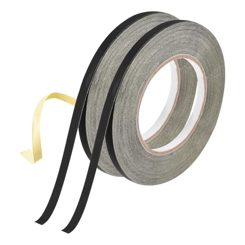Image of MECCANIXITY 2Pcs Insulating Acetate Roll Cloth Adhesive Tape, 0.3in x 98ft Black Electrical Heat Resistant Fabric Tape for Laptop Electric Automotive Guitar Repair Wire Harness