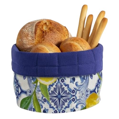 moorg Cesta para pan de algodón, panera de mesa – Cestas con diferentes diseños, panera de mesa, 19 x 19 cm