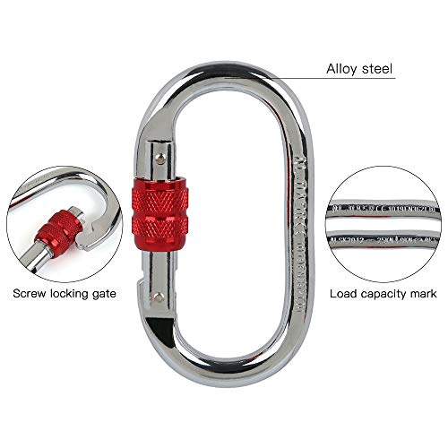 Mosquetão, Andoer Carabiner de escalada profissional 25KN Carabiner Portão de travamento Carabiner F