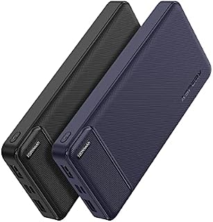 AsperX 2-Pack Power Bank, 15000mAh Portable Charger with USB C Input & Output, 3A Fast Charging Phone Battery Pack Powerbank for iPhone, Android, iPad, Tablets and More[2022 Upgrade]