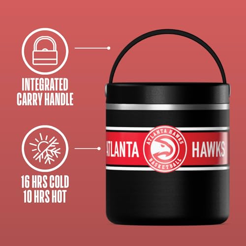 Image of Hydrapeak x NBA Officially Licensed Atlanta Hawks 25oz Stainless Steel Vacuum Insulated Thermos Food Jar with Handle, Wide Mouth Leak-Proof Soup Thermos for Adults, 10 Hours Hot and 16 Hours Cold