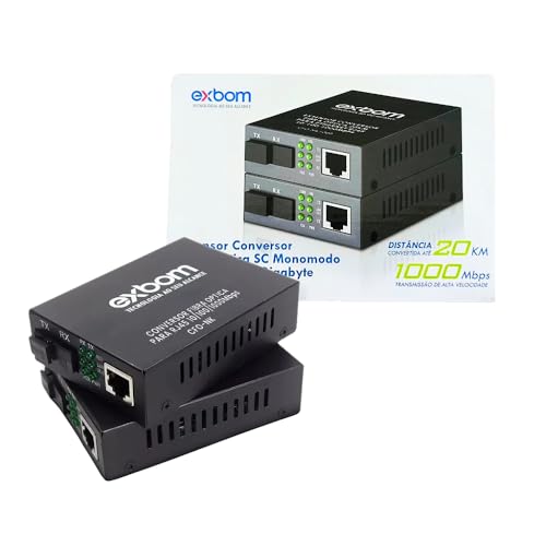 Conversor de Mídia Extensor Fibra Optica SC Monomodo CFO-NK1020 Alcance até 20km