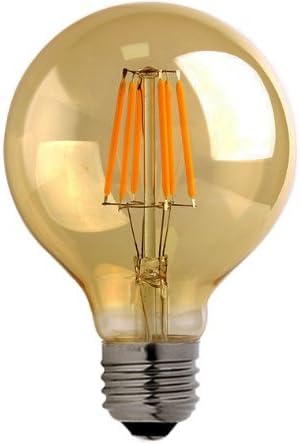 KLED LED Vintage Edison Bulb, Dimmable, Retro Gilded Glass, G25 8W (80W Equivalent), LED Filament Bulb, 800 Lumen, 2700K (Warm White), Medium Base E26, CRI 85+, 110-120v, UL-Listed (1 Pack)
