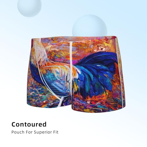 Boys' Cotton Boxer Brief Soft Underwear-Rooster Oil Painting4