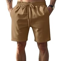 Pantaloncini Cotone Uomo Pantaloncini Tuta Uomo Militari Beach Tattici con Tasche Zip Costumi Lavoro Pantaloni Corti Calzoni Bermuda Cargo Tennis Shorts Cotone Marrone XL