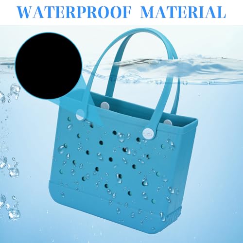 Beach Tote Bag, Original Large Rubber Beach Bag for Women, Waterproof Rubber Tote with Zipper Pocket for Travel, Pool Bag Washable and Durable Open Handbag Boat, Groceries, Sports Outdoor4