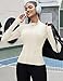 Rapbin Workout Jackets for Women Full Zip Up Cropped Athletic Long Sleeve Lightweight Slim Fit Running Tops with Pockets