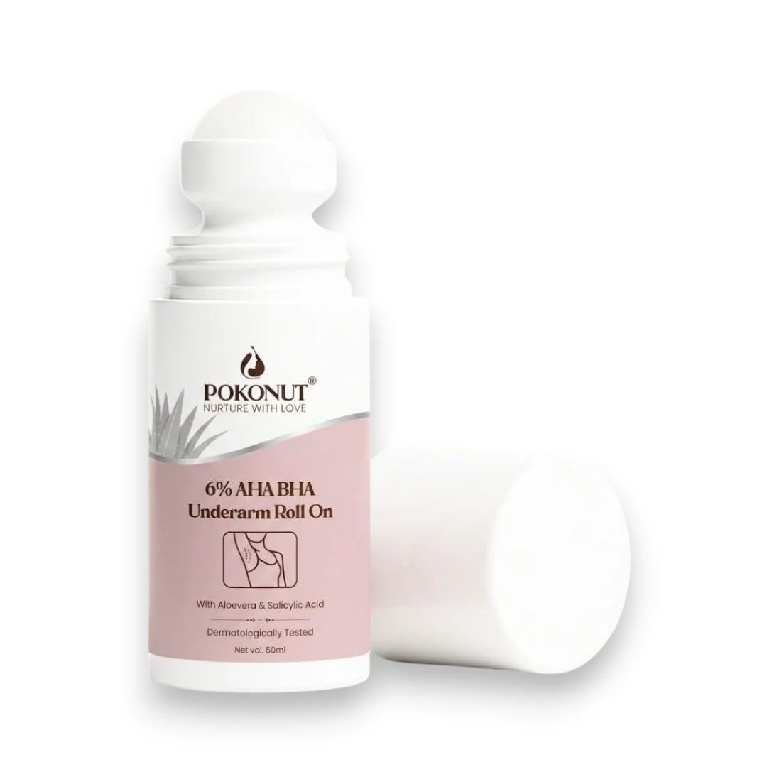 Pokonut 6% AHA BHA Underarm Roll On, Aluminium-Free, Reduces Pigmentation, Odour Control, with Lactic Acid, Salicylic Acid 1% and Glycerin, 50Ml-picture-20
