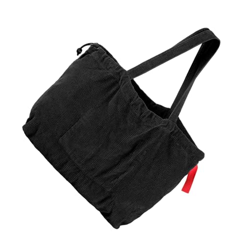 Sac à bandoulière en velours côtelé de grande capacité et finitions top