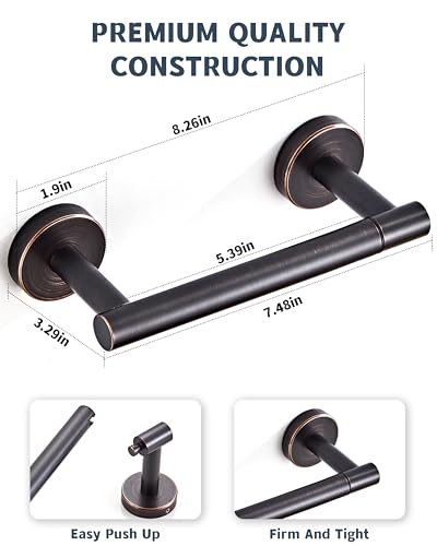 Image of RARXTR Bronze Toilet Paper Holder SUS304 Stainless Steel Double Post Pivoting Toilet Paper Roll Holder Wall Mounted Toilet Tissue Holder for Commercial Bathroom RV Oil Rubbed Bronze