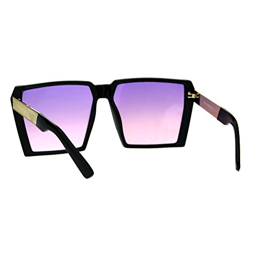 PASTL Womens Sunglasses Super Oversized Square Frame Black Gold Ombre Color Lens UV4003
