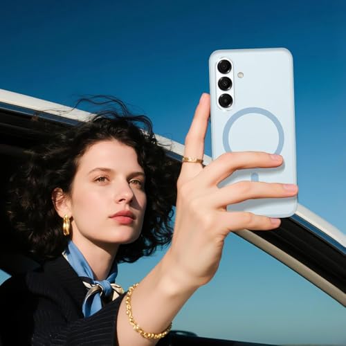 Image of DIZORO Matte Case for Samsung Galaxy S24 Compatible with MagSafe, Camera Lens Full Protection, Shockproof Translucent Frosted TPU Soft Phone Cover, Anti-Fingerprint (Sierra)