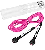 BAY Sports® PINK/ROSA Nylon Neon Springseil 310 cm Jump Rope PVC Kunststoff Sprungseil Skipping Profi Seil Jumprope rosarot hellrot