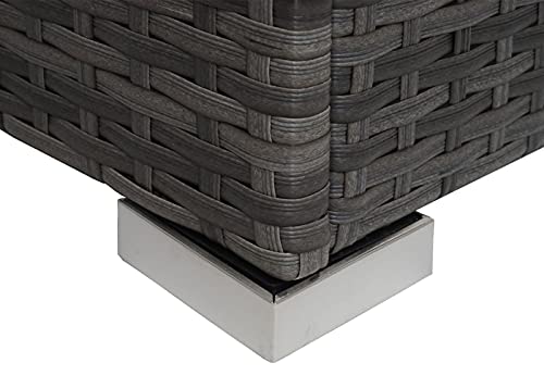 Mendler Poly-Rattan Garnitur HWC-F57, Balkon-/Garten-/Lounge-Set Sofa Sitzgruppe - grau, Kissen dunkelgrau ohne Deko… – Bild 8