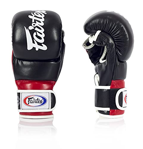 Fairtex Fgv18 Muay Thai Boxing Gloves For Men, Women & Kids| Mma Gloves For Martial Arts|Made From Micro Fiber Is Premium Quality, Light Weight & Shock Absorbent Boxing Gloves-Medium, Black/Red #TOP4