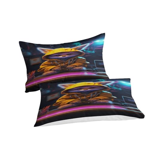 Linge de lit Renard 3D housse de couette microfibre Super King 3pcs