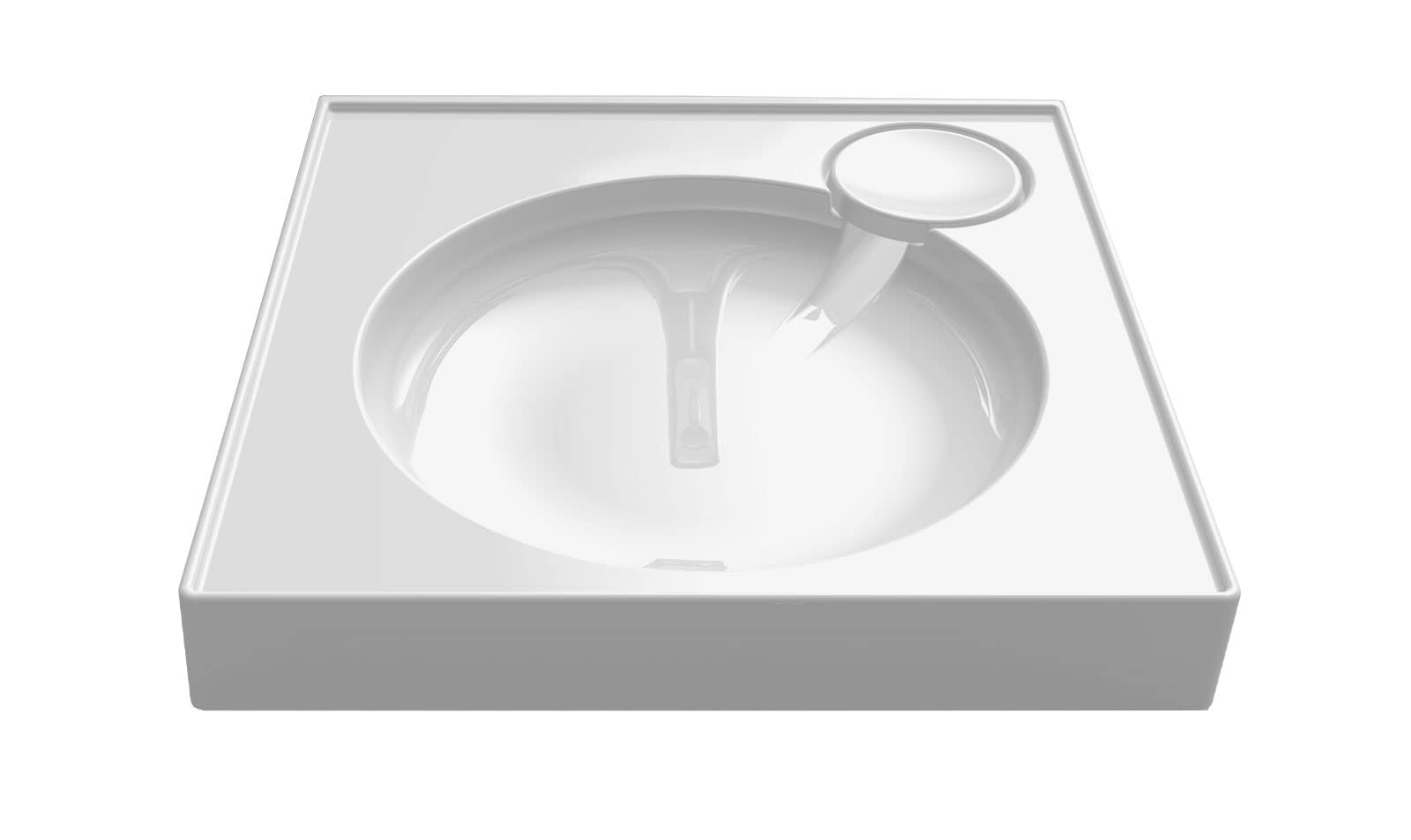 Design Mineralguß Aufsatzwaschbecken Gamma Waschtisch für Waschmaschinen Weiß