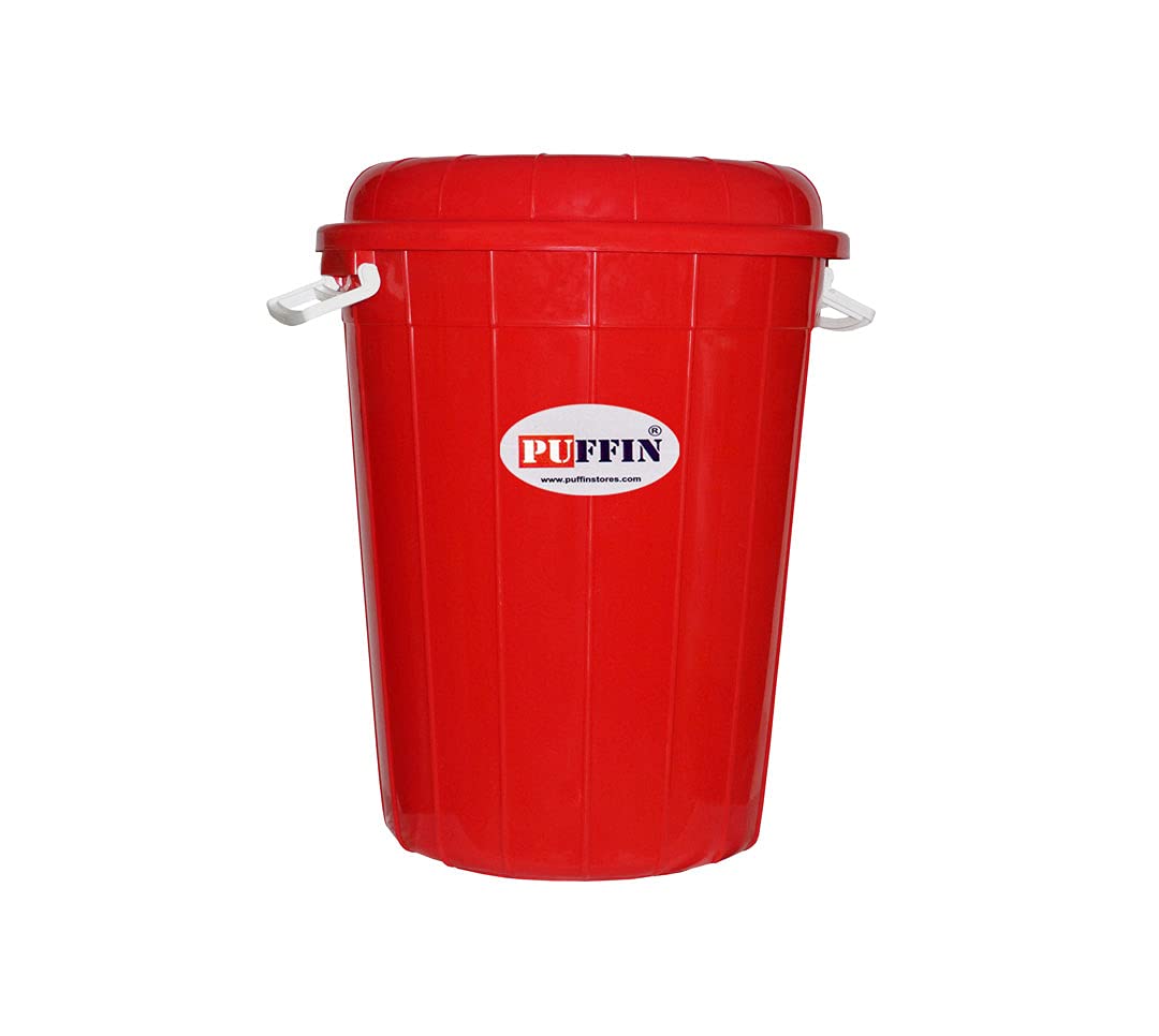 PUFFIN Unique Multipurpose Plastic Storage Bucket Drum 100 LTR with Lid (B09B1T8FPT) Amazon Price History, Amazon Price Tracker