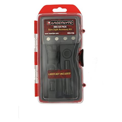 LaserLyte MBS-PAK Universal Laser Bore Sight Accessory Kit with Bubble Level, Daylight Target, Shotgun Adapters, Extra Batteries and Carrying Case Black 8" x 5.5" x 1.75" Cover