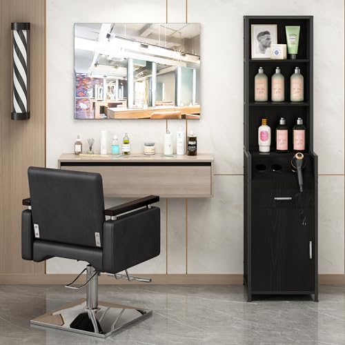 RESHABLE Salon Station for Hair Stylist,Wall Mount Barber Station with 3 Hot Tool Holders,Hair Styling Storage Cabinet with Shelves, Salon Furniture for Barber Shop, Salon, Spa - Image 4